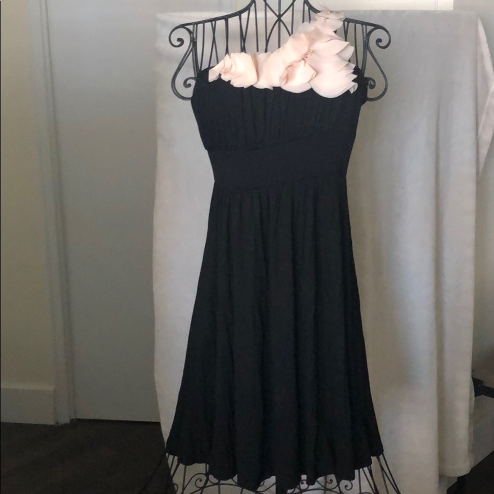 Love Notes Black One Shoulder Jersey Dress